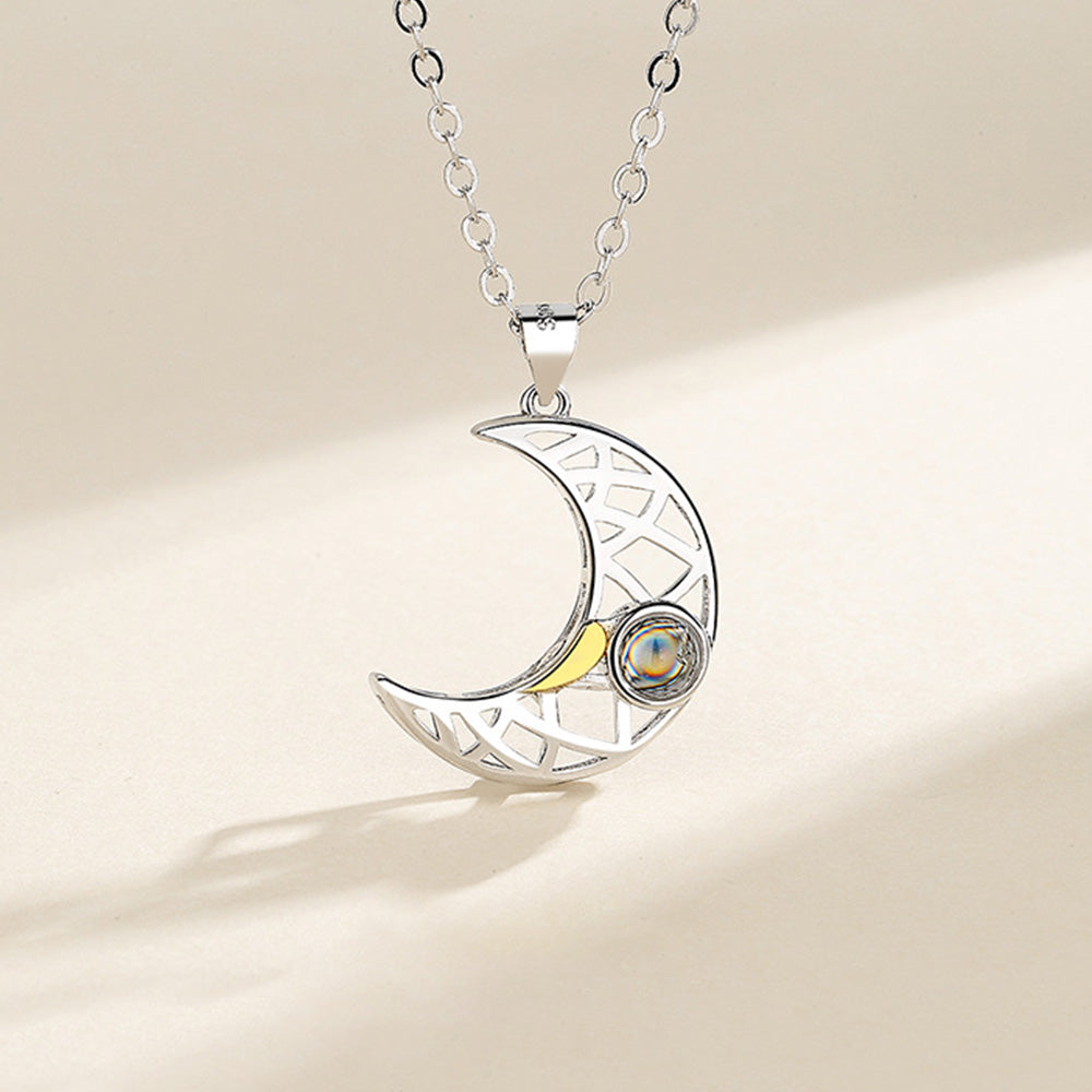 Personalized Sun And Moon Couple Projection Necklace
