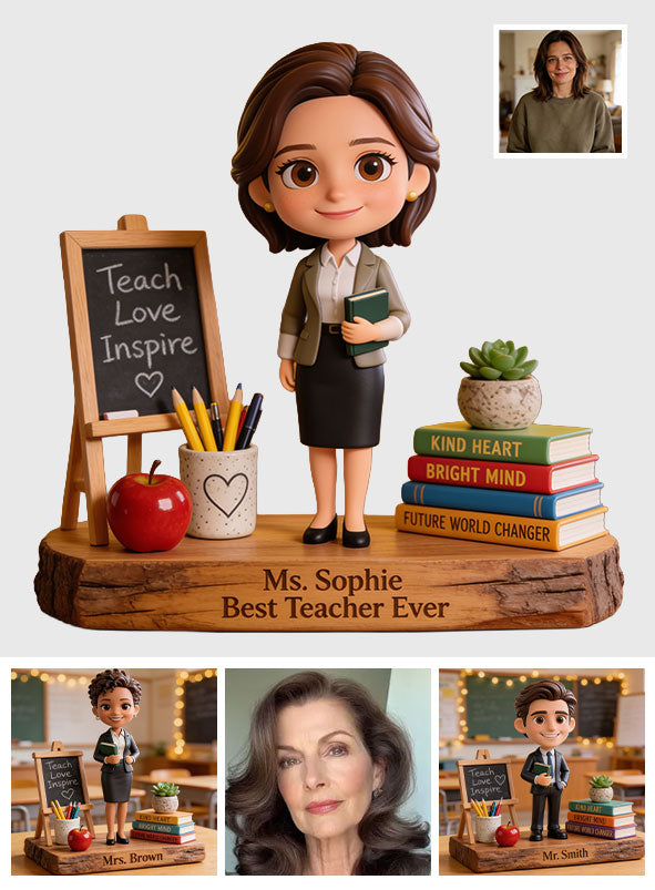Any Photo - Personalized Teacher Custom Shaped Wood Plaque