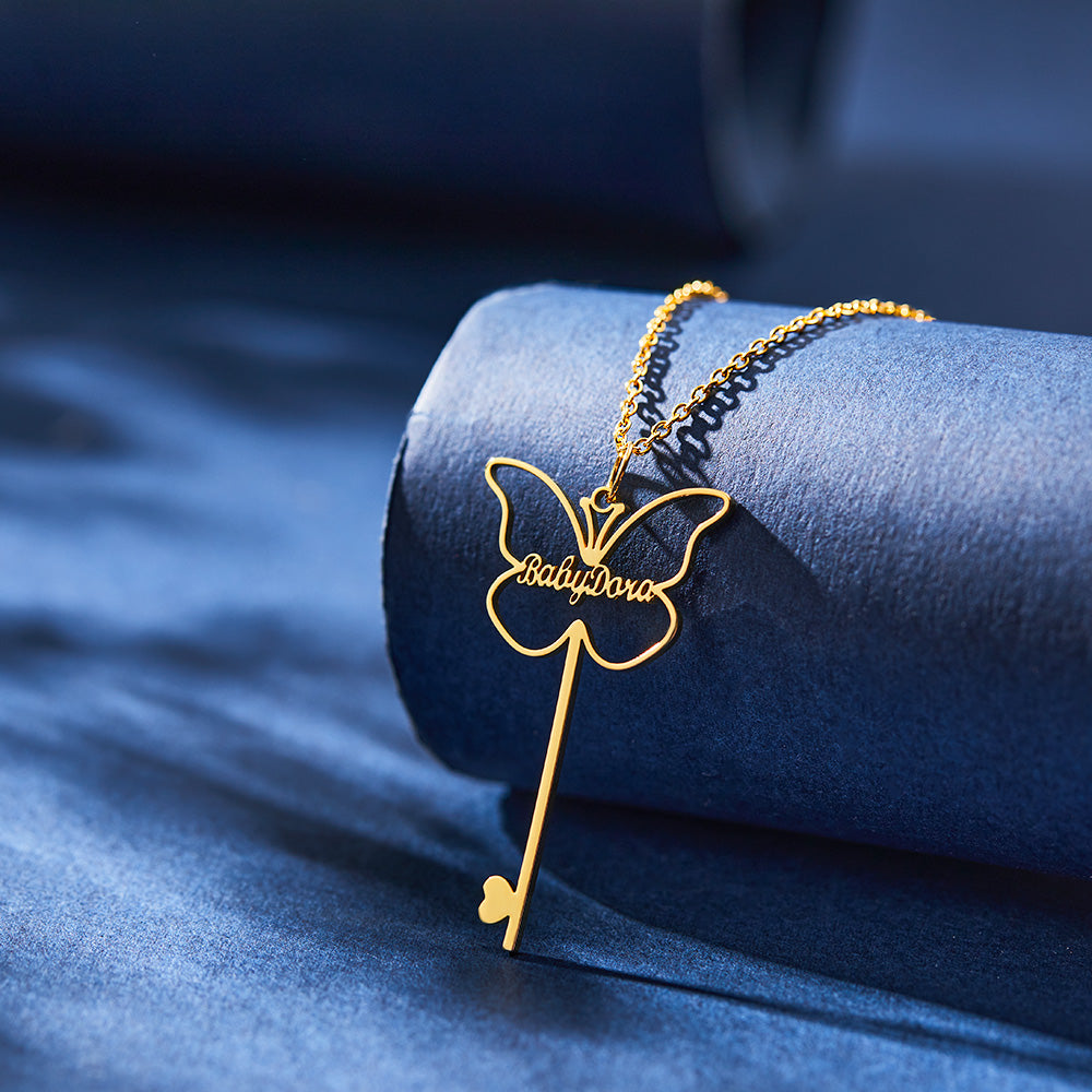 Butterfly Charm - Personalized Butterfly Necklace