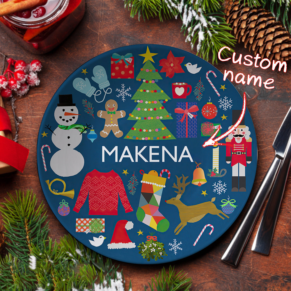 Christmas Dinner Plate - Personalized Family Plate