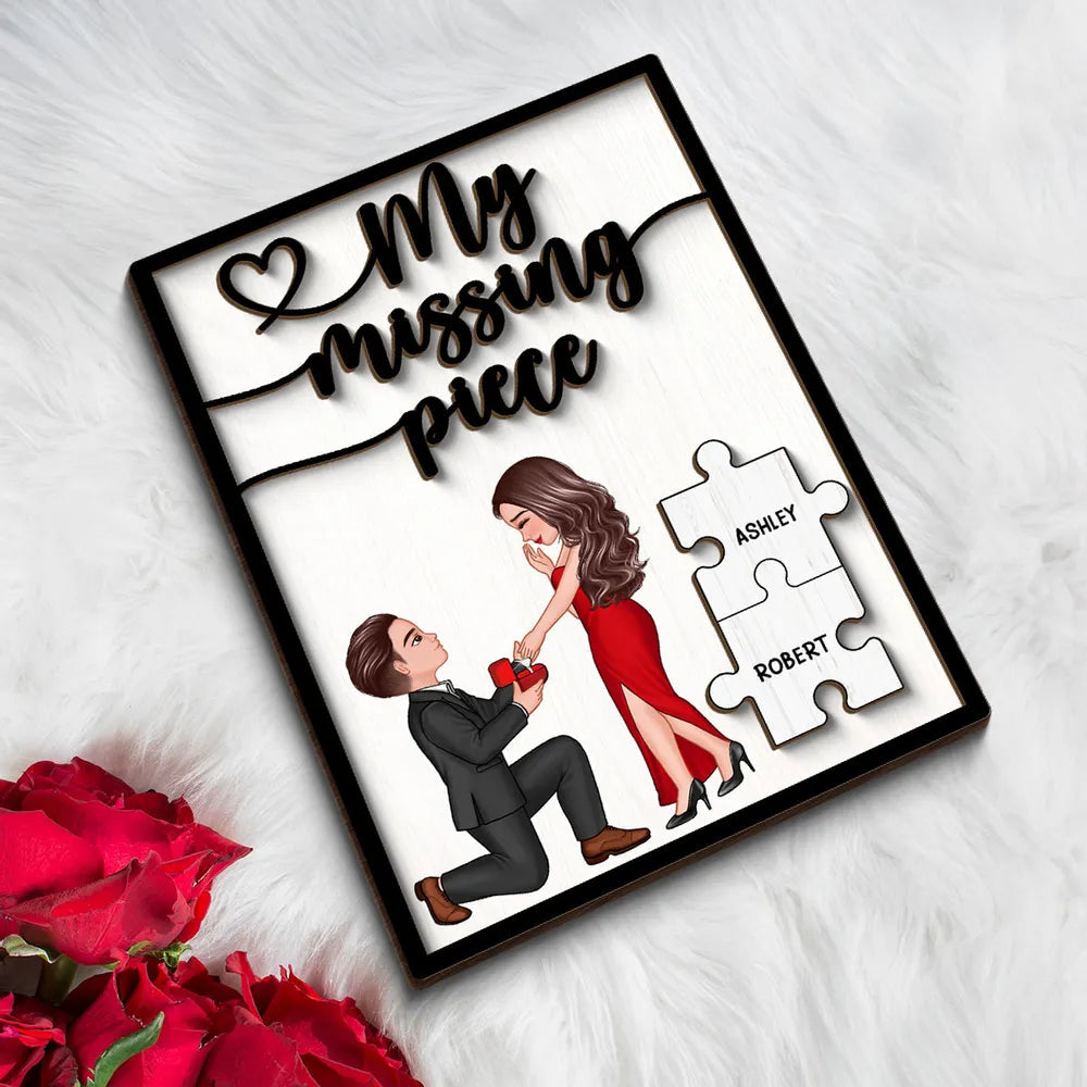 Special Moment Couple Proposal 2-Layered Wooden Plaque, Personalized Couple Proposal Engagement Anniversary Keepsake, Heartfelt Decoration For Couples