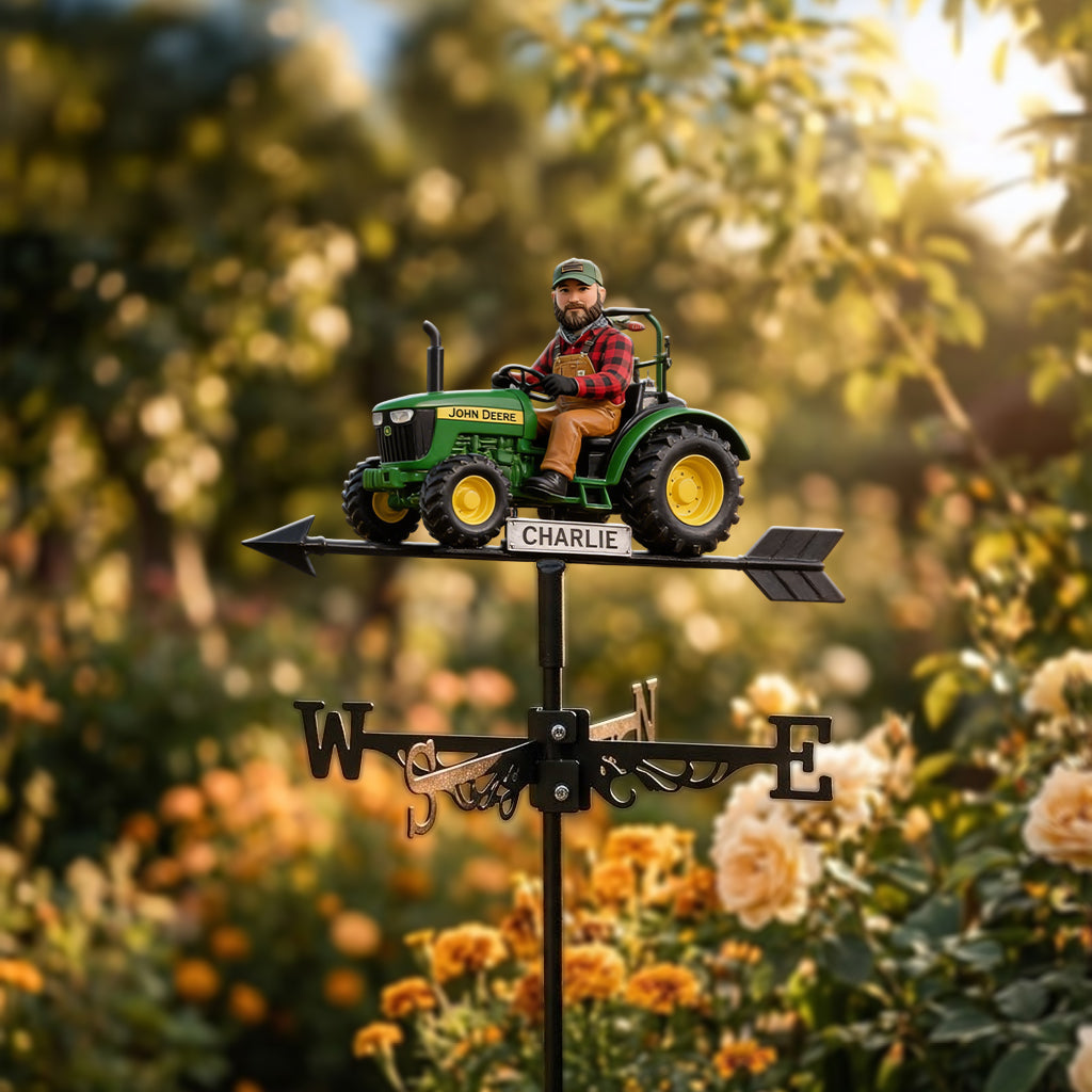 Easily Distracted By Tractors - Personalized Farmer Weather Vane