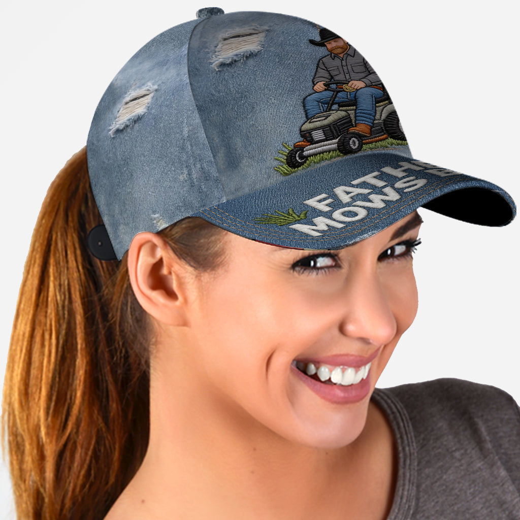 Father Mows Best - Personalized Father Classic Cap