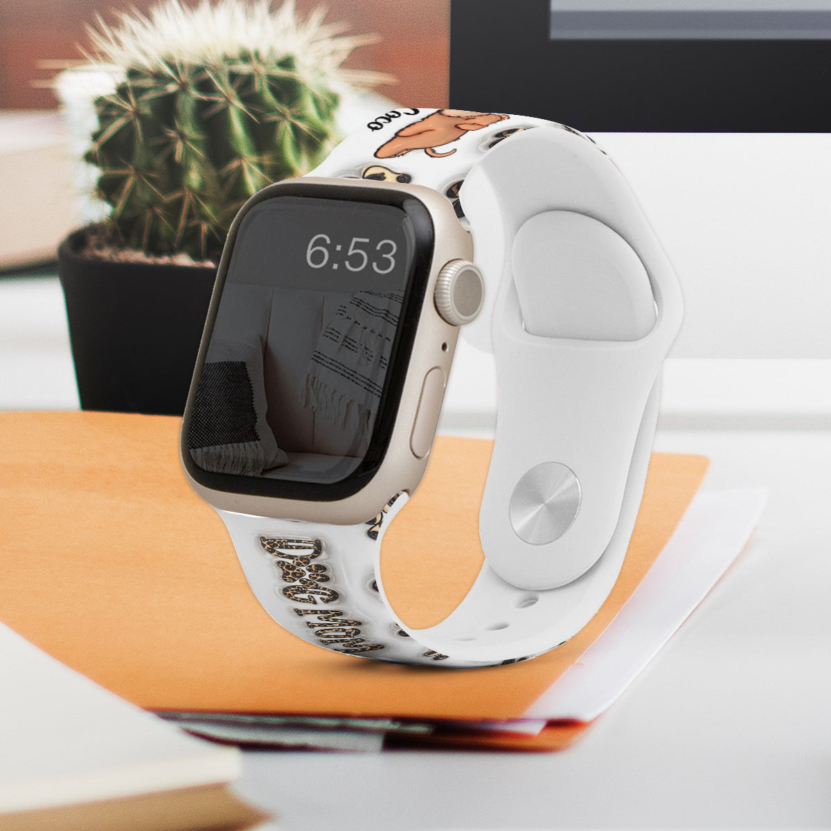 Baby Highland Cow Western Style - Personalized Dog Apple Watch Band