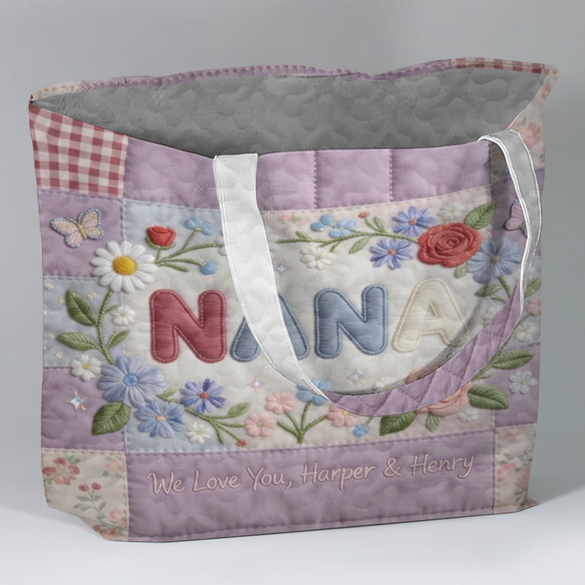 Custom Any Title - Personalized Mother Quilted Tote Bag