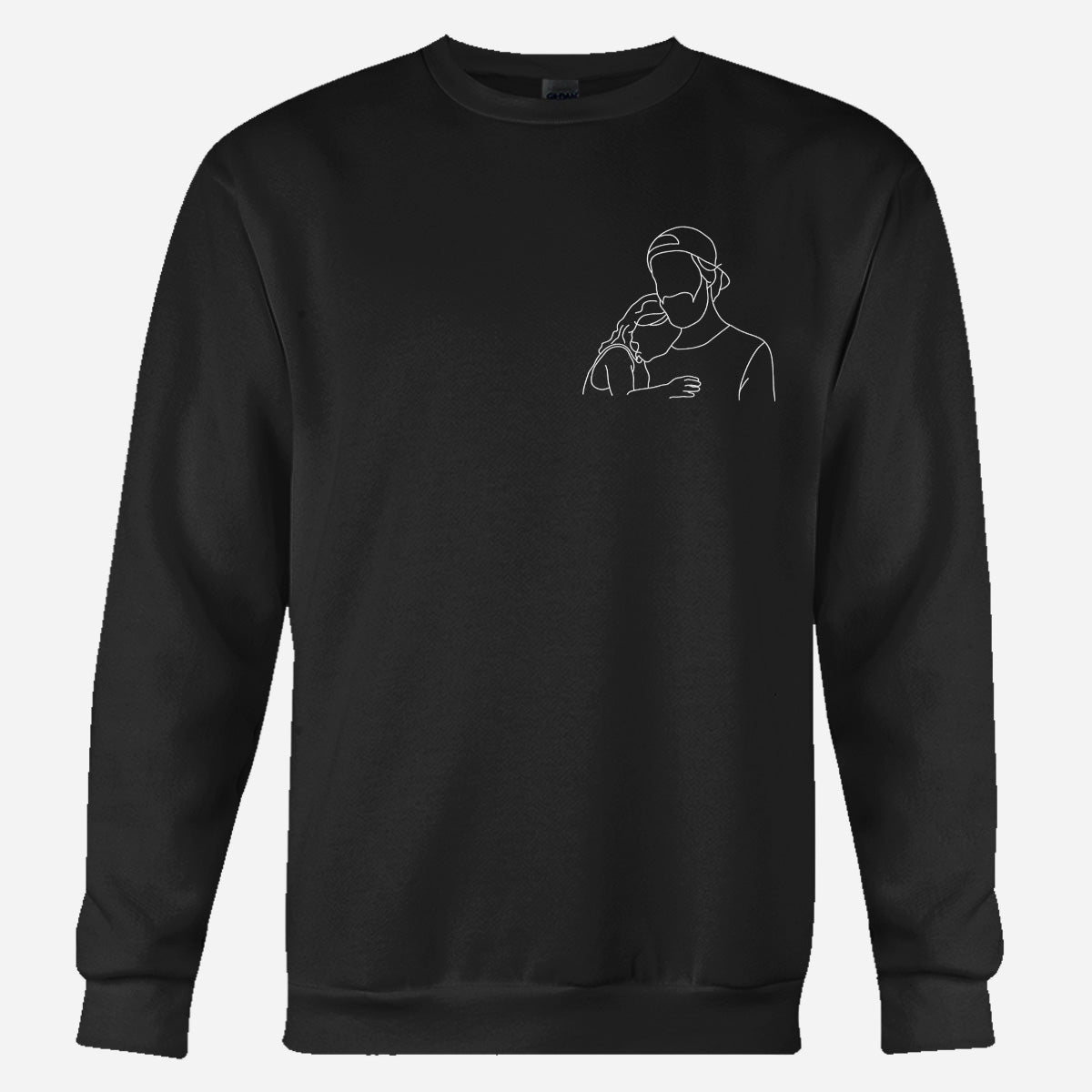 Custom Line Art - Personalized Step Dad Embroidered Sweater