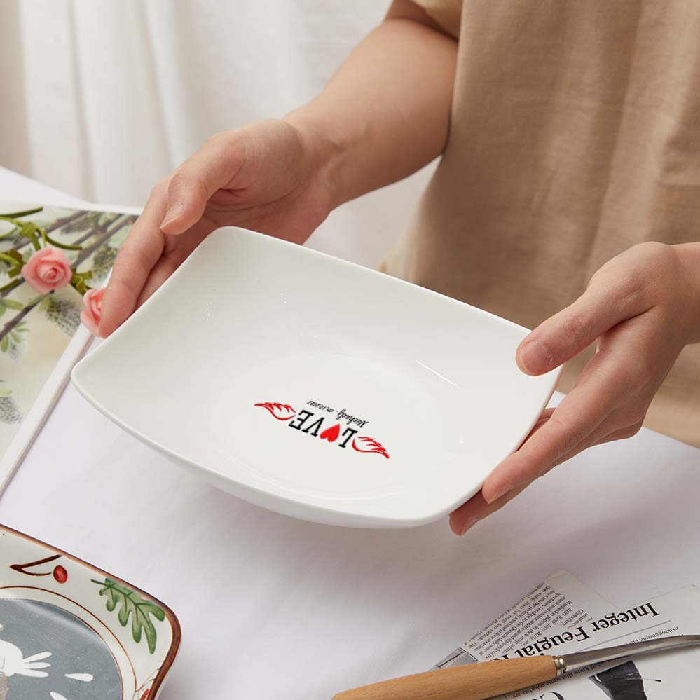 Name Engraved Tableware Plate Love Heart - gift for anyone, who lost a loved one - Personalized Plate