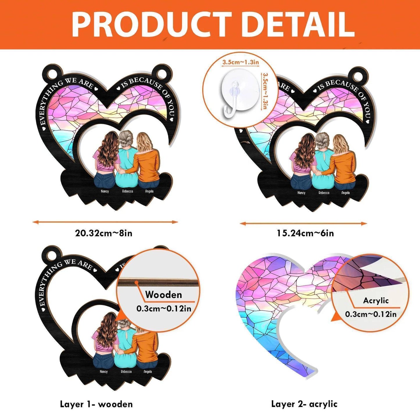 Because of You - Personalized Tribute Ornament for Mom - The Perfect Mother's Day Gift