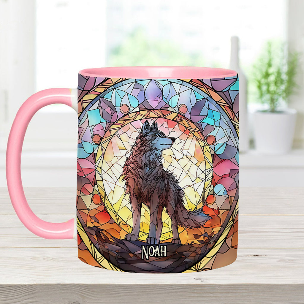 Fierce Spirit - Personalized Wolf Accent Mug