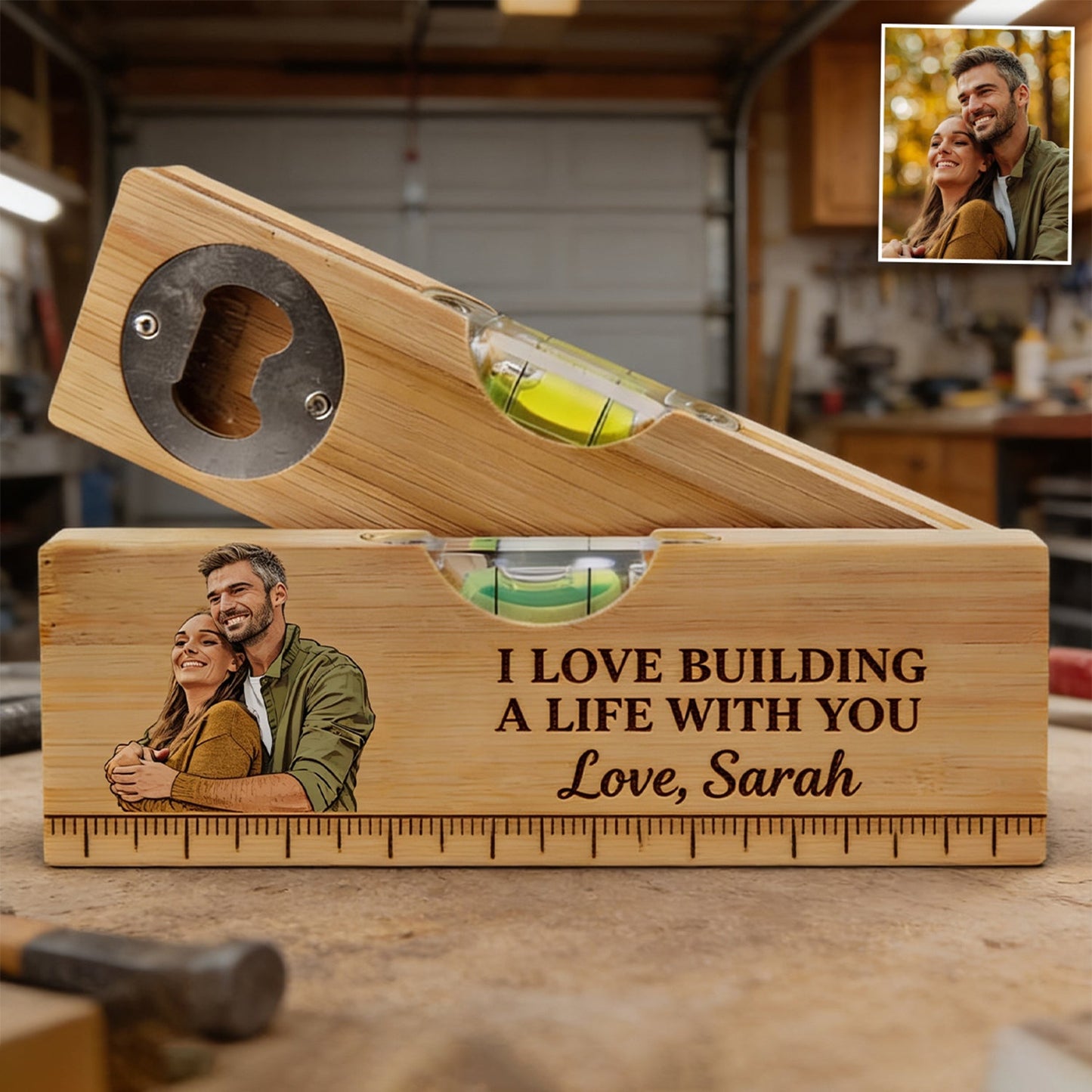 If He Can’t Fix It No One Can - Personalized Couple Spirit Level Bottle Opener