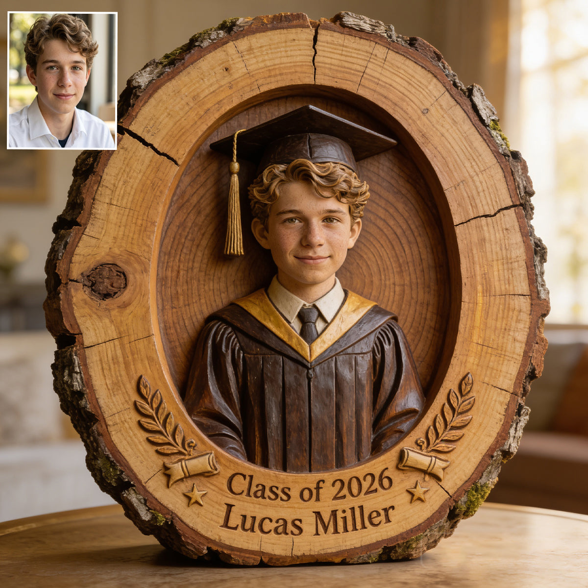Happy Graduation Gift - Personalized Graduation Custom Shaped Wood Plaque