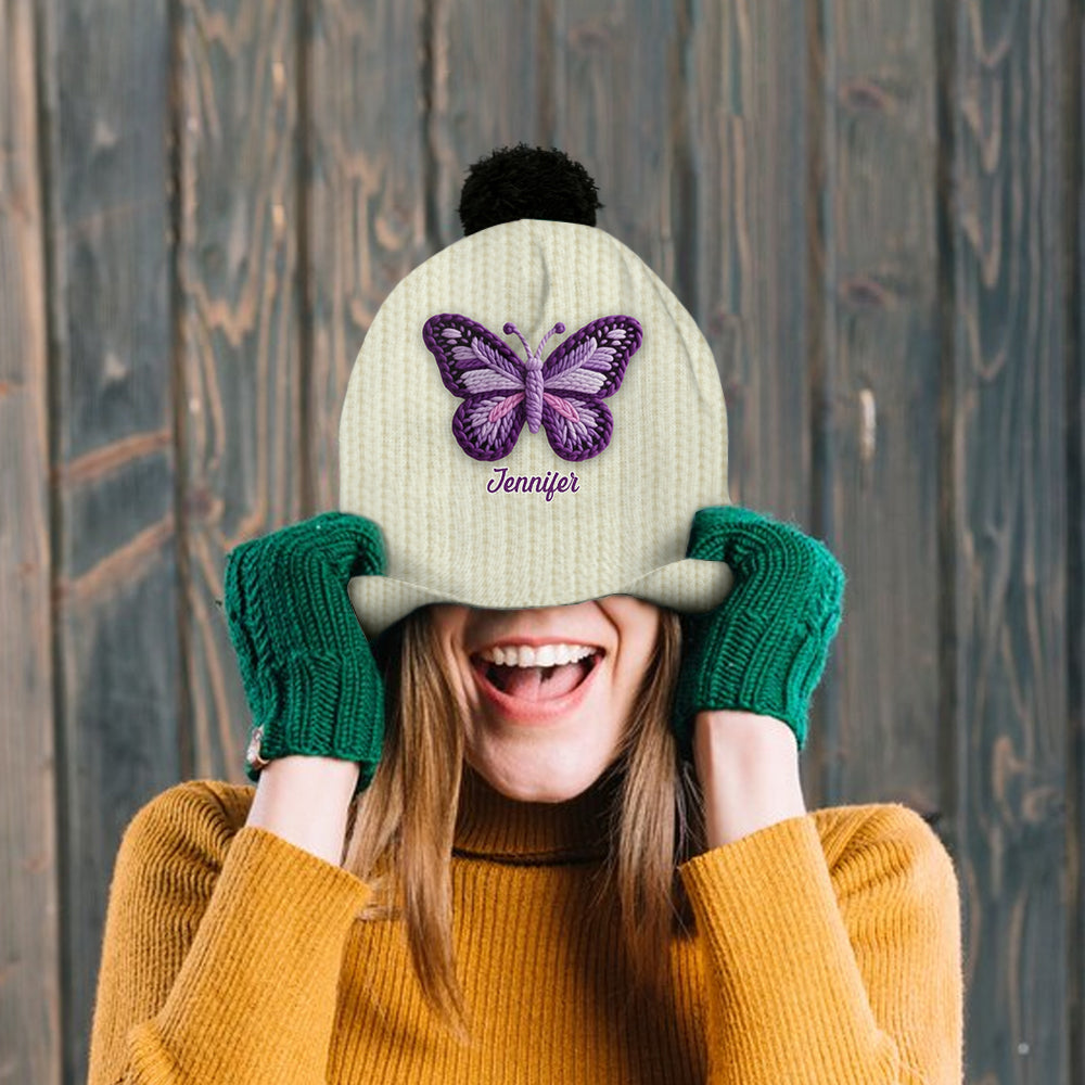 Love Butterflies - Personalized Butterfly Beanie Hat
