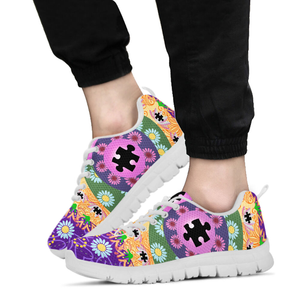 Colorful Flower Autism Awareness Sneakers 0622