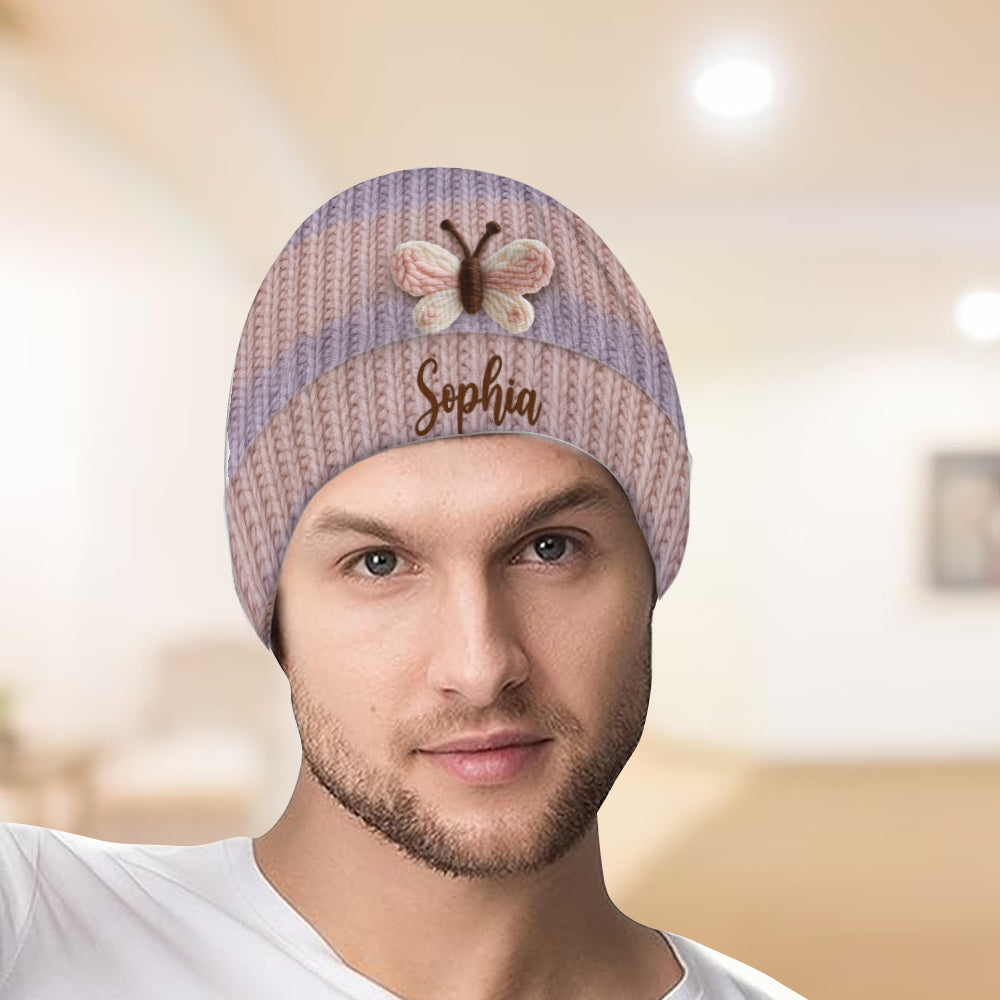 Beautiful Butterfly - Personalized Butterfly Beanie Hat