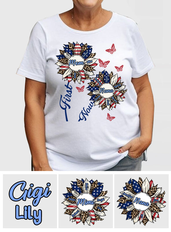 First Mom Now Grandpa - Personalized Grandma T-shirt And Hoodie