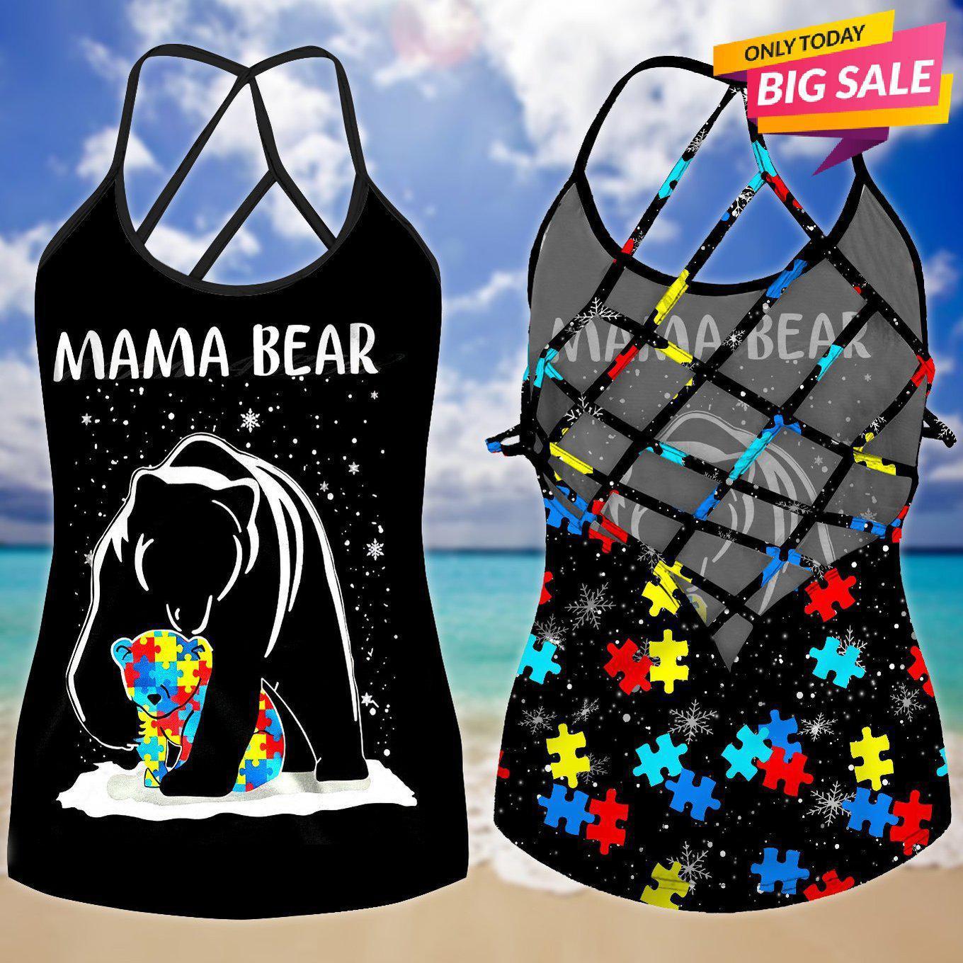 Autism Love - Autism Awareness Cross Tank Top 0921