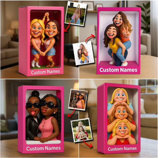 Funny Gift Cartoonish Exaggerated Mascot Style - Personalized Bestie Custom Shaped Acrylic Plaque