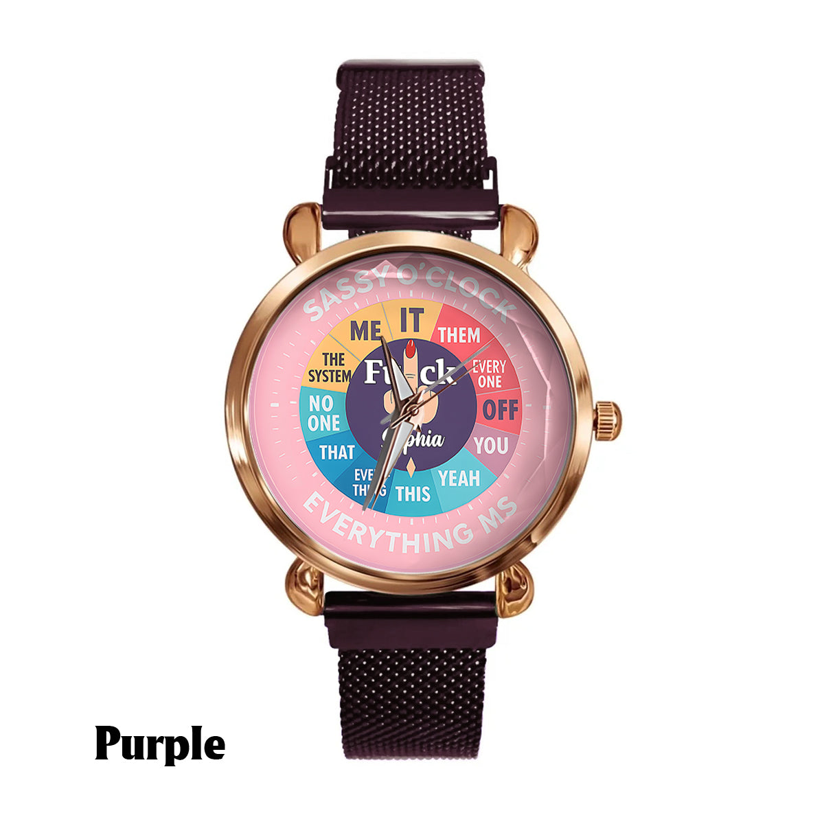 F*ck O'Clock Watch, Funny Gift For Her, Friends - Personalized Sarcasm Women Hand Watch