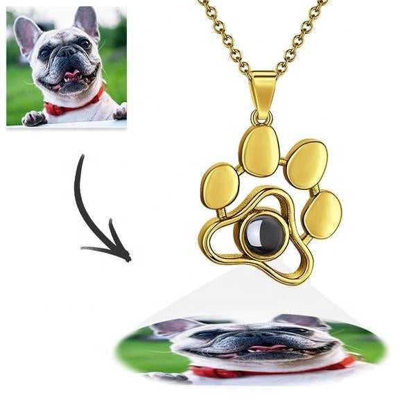 Pet's Paw - Personalized Dog Paw Photo Projection Necklace