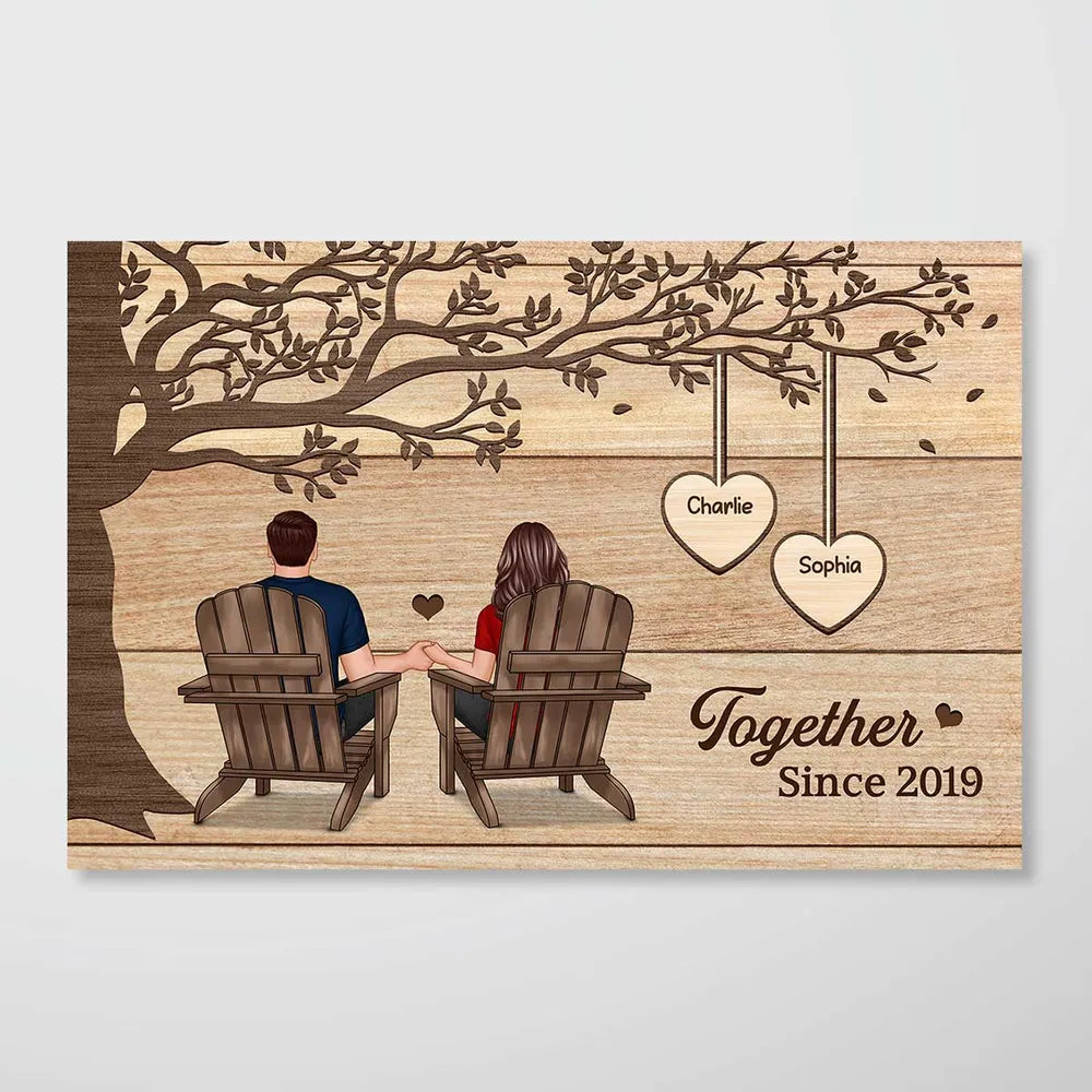 Personalized Poster/Canvas - Couple Sitting Under Tree, You Will Forever Be My Always, A Romantic Gift for Couples