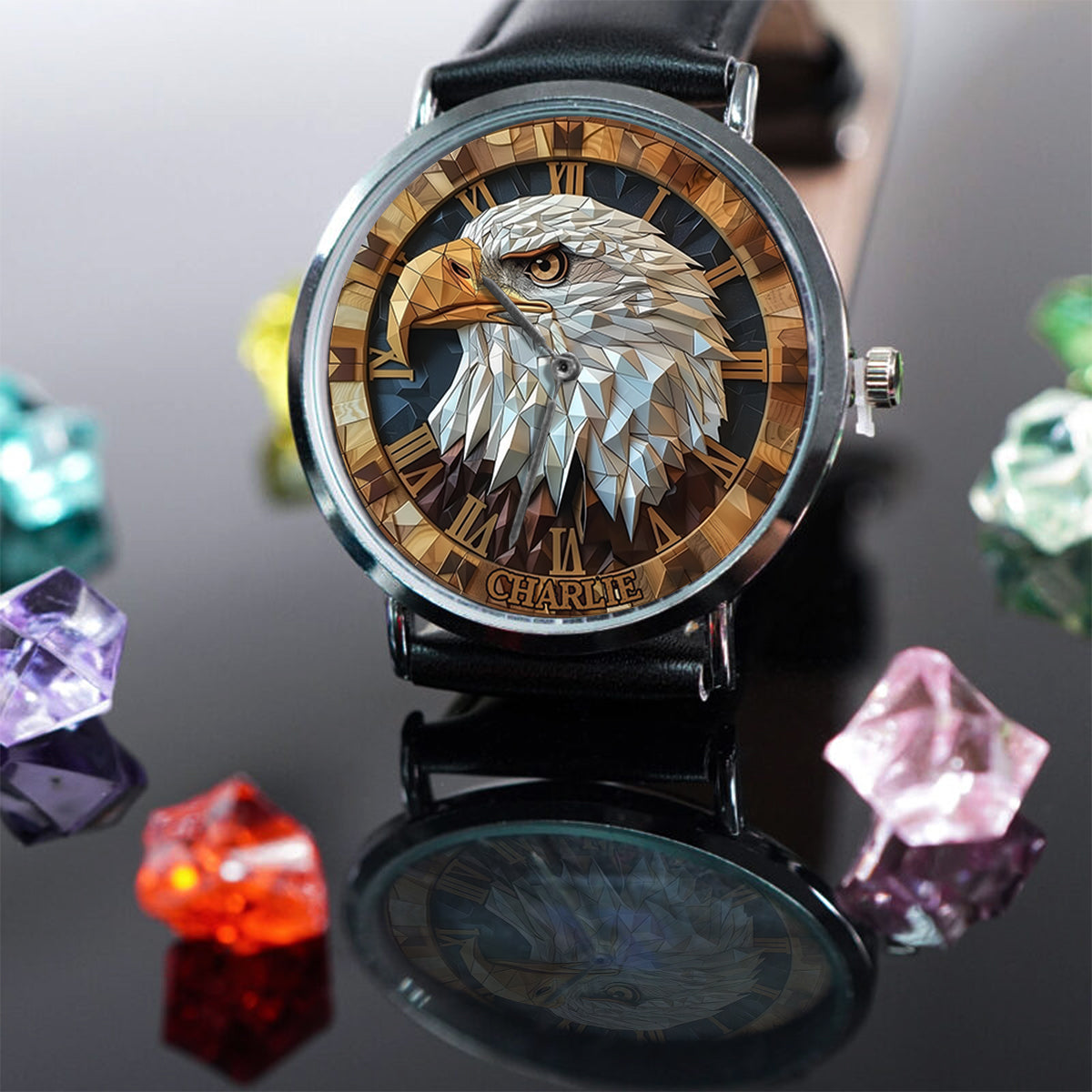 Geometric Eagle - Personalized Bald Eagle Hand Watch