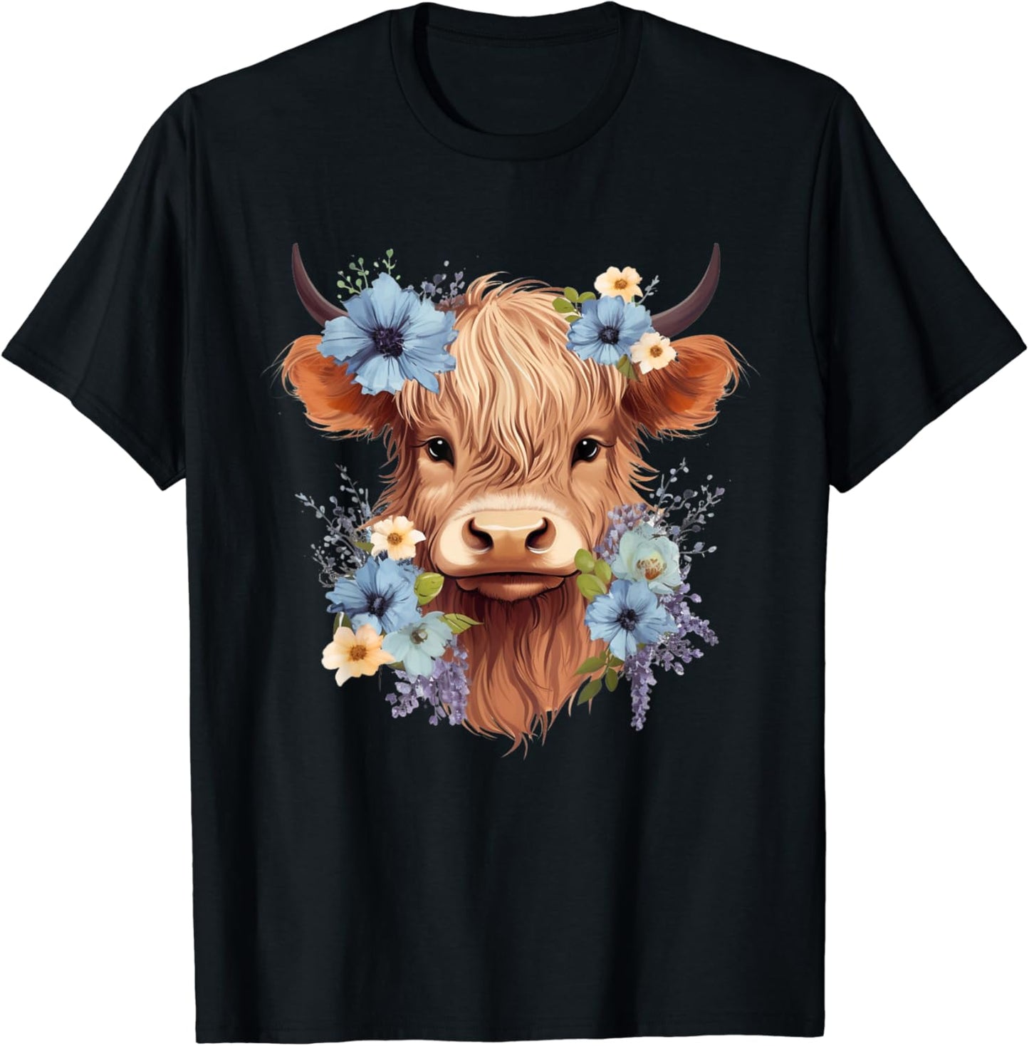 Floral Highland Cow Highland Cow T-shirt & Hoodie 0624