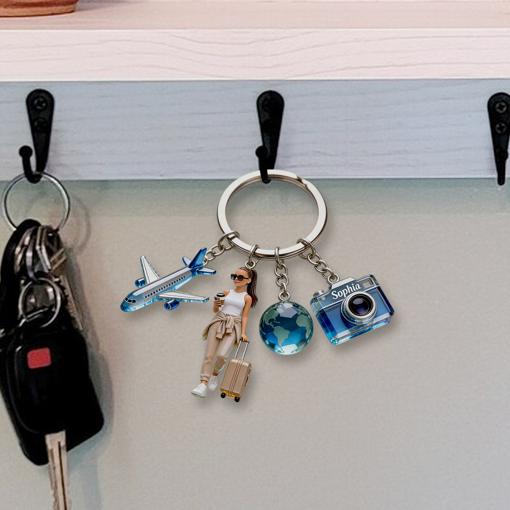 Custom Any Photo - Personalized Travelling Premium Keychain With Charms