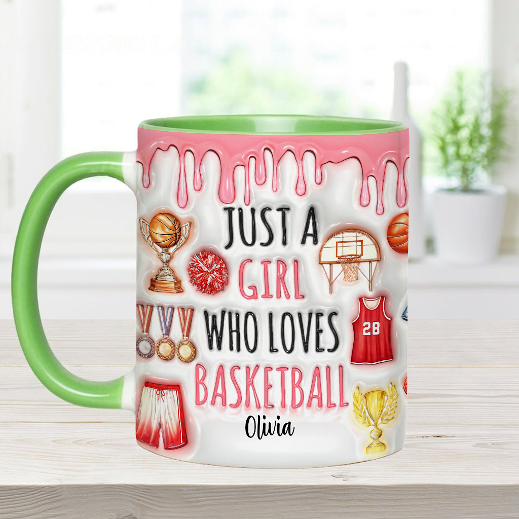 Just A Boy/A Girl Who Loves Basketball - Personalized Basketball Accent Mug