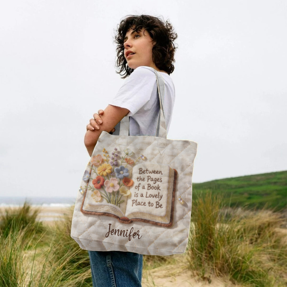 Custom Any Photo - Personalized Book Quilted Tote Bag