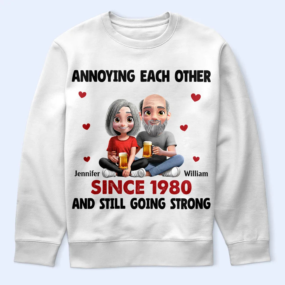 Annoying Each Other Since [Year] – Personalized Classic Tee for Couples with Custom name and Character