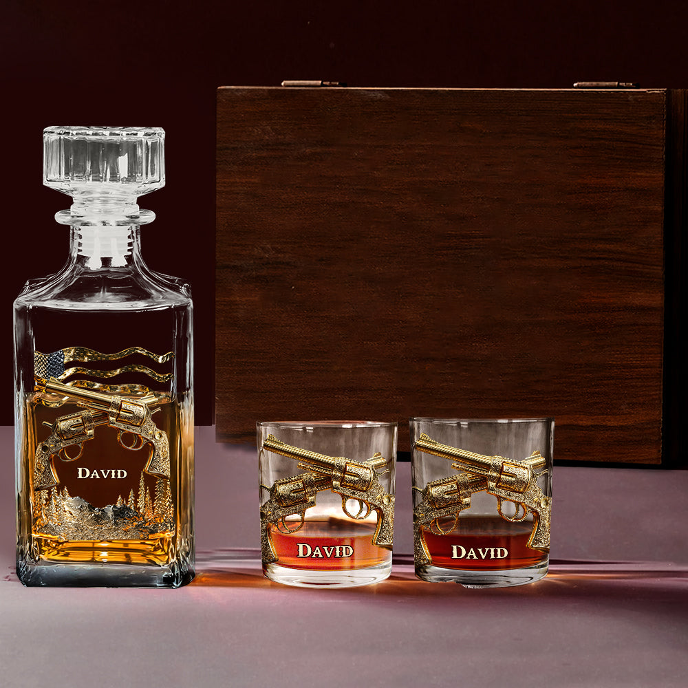 I like Whiskey And Guns And Maybe 3 People - Personalized Whisky Whiskey Glass