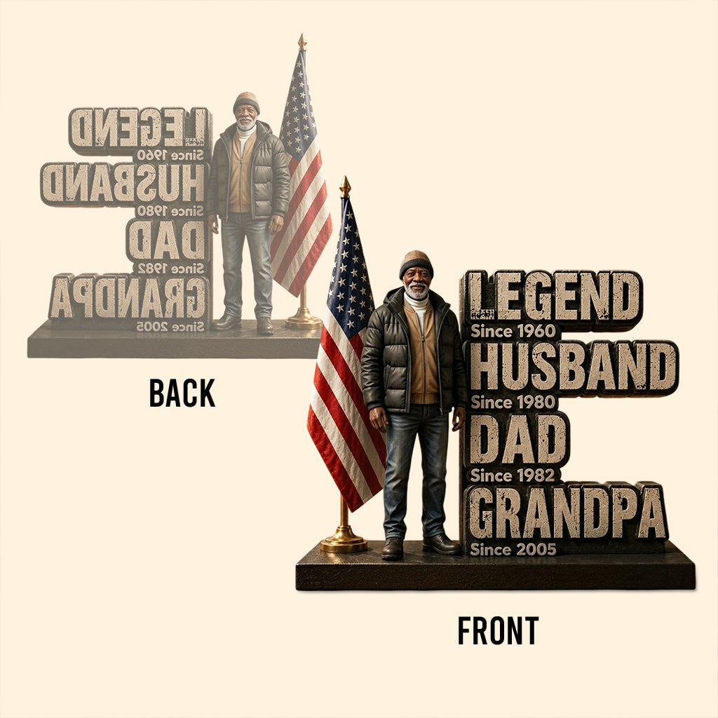 Legend Husband Dad Grandpa, Father's Day Gift - Personalized Grandpa Custom Shaped Acrylic Plaque