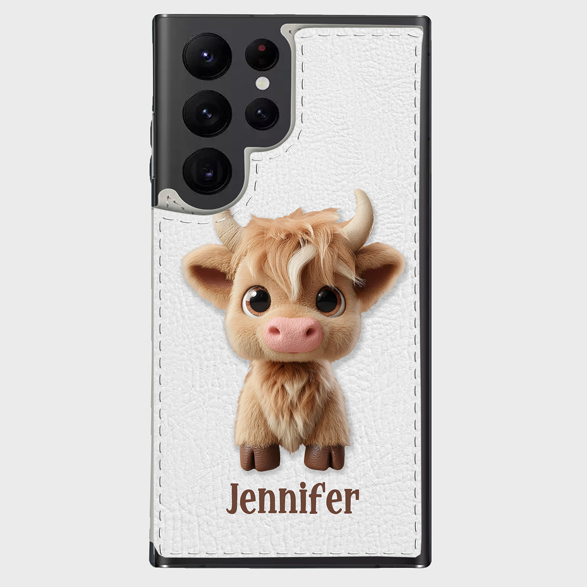 Cute Highland Cow - Personalized Highland Cow Foldable Wallet Phone Case
