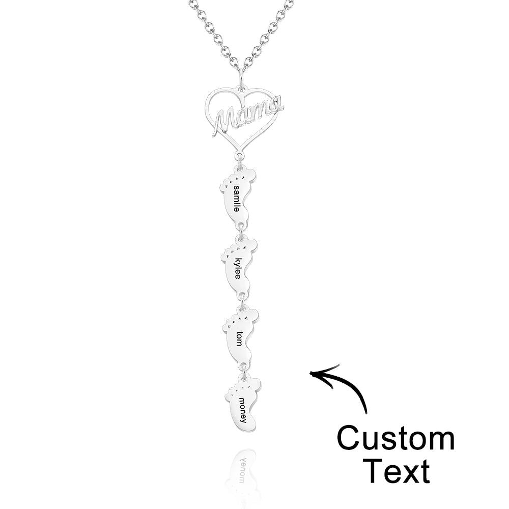 Heart Baby Feet Charm - Personalized Newborn Necklace