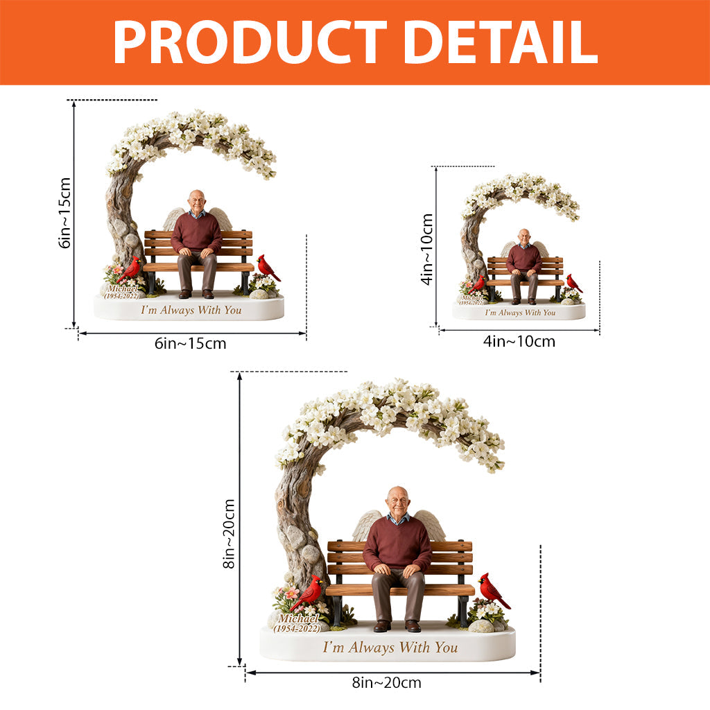 Custom Memorial Latin Grandpa Bench Figurine - Personalized Funeral Remembrance Diorama Statue, Sympathy Gift for Loss of Grandfather Family Keepsake