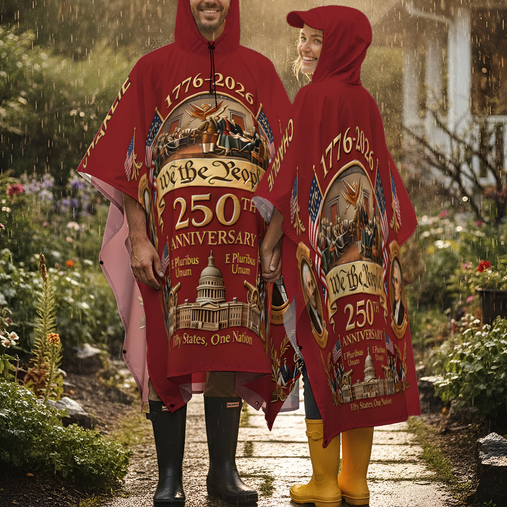 250th Anniversary Of America - Personalized Patriot Rain Poncho Coat