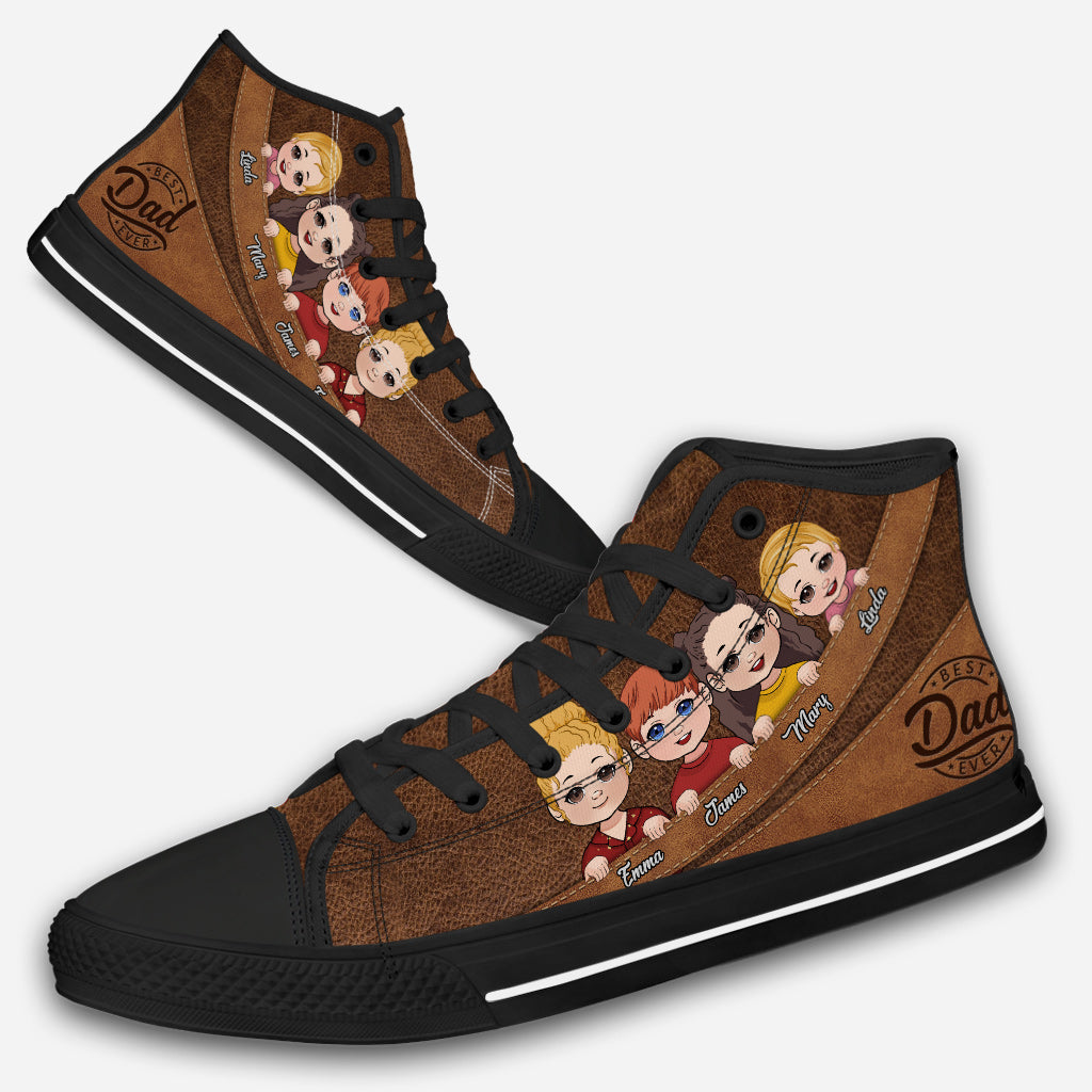 Best Dad Ever - Personalized Father High Top Shoes
