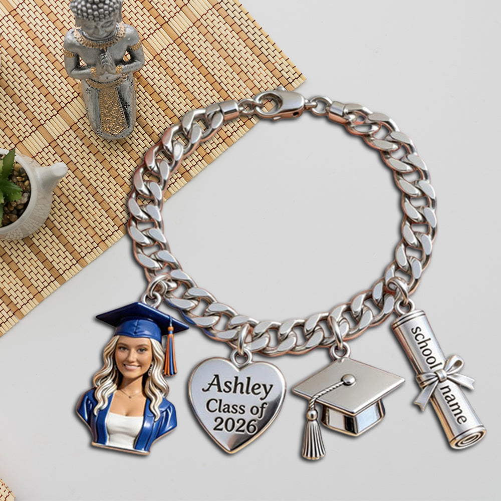 Class Of 2026 - Personalized Graduation Bracelet With Charms