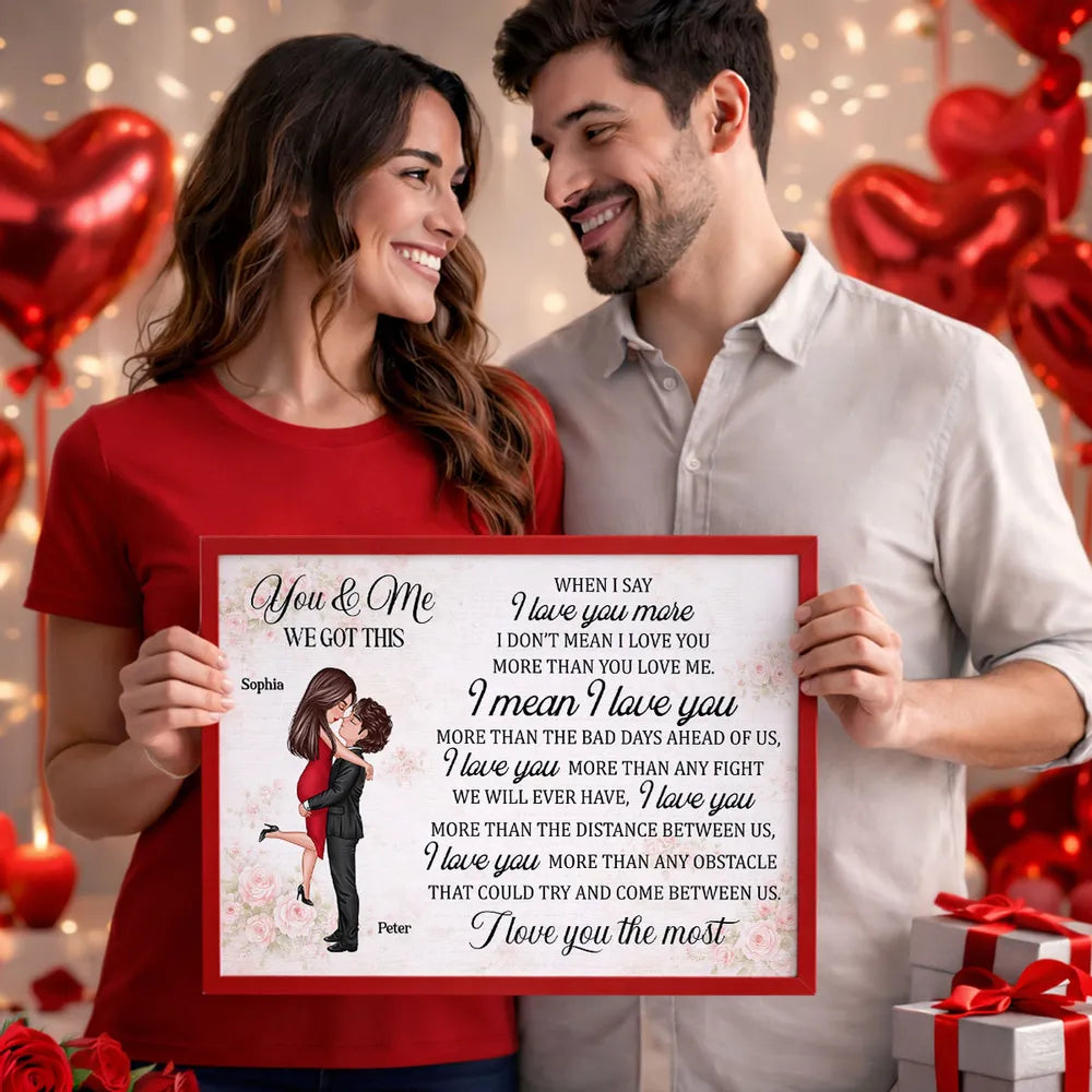 Personalized Couple Quote Poster You & Me We Got This Romantic Wall Art Unique Gift for Couple