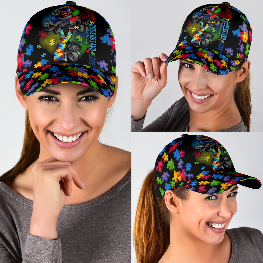 Gift For Autism Accept Understand Love Classic Cap - Autism Awareness Classic Cap 0921