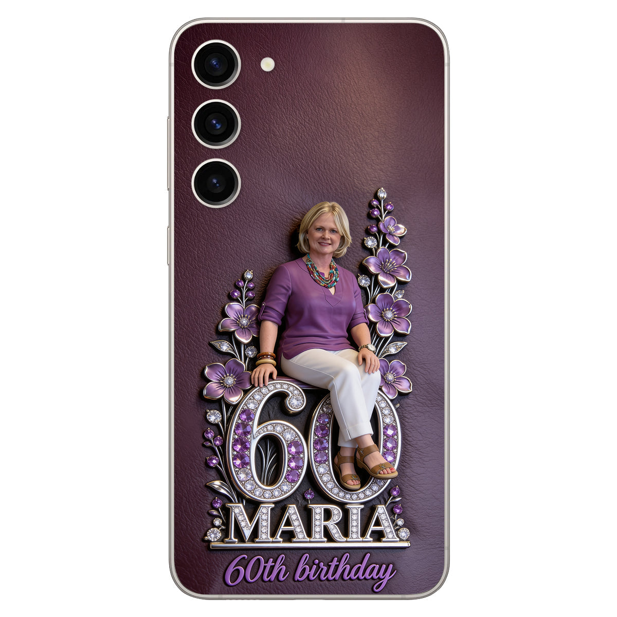 Custom Any Photo Perfect Gift For Mom, Grandma - Personalized Birthday 3D Embossed Leather Phone Case