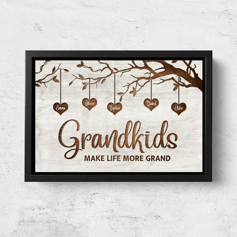 "The Foundation of Family and The Continuation of Love" - Personalized Grandkids Poster for Grandparents
