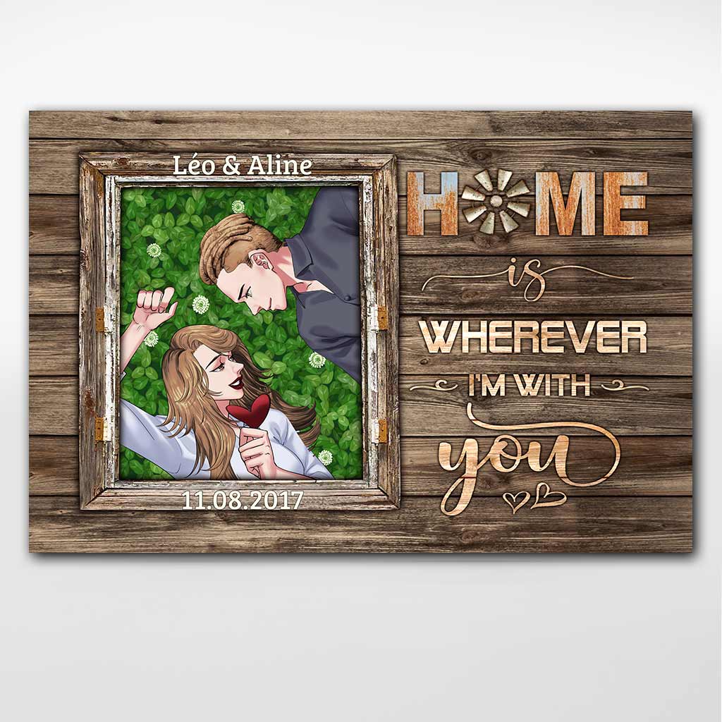 Home Is Wherever I'm With You - Personalized Couple Poster