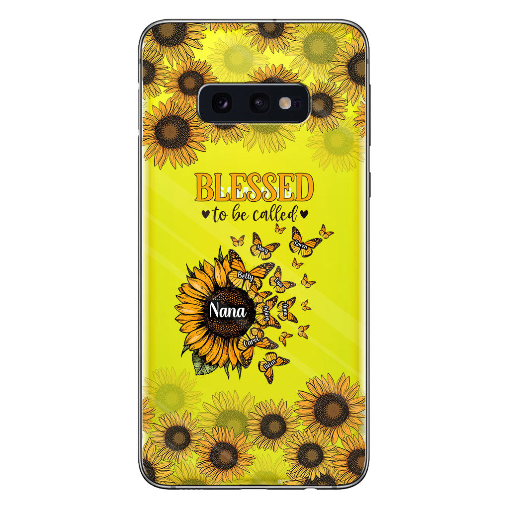 Beautiful Sunflower Blessed To Be Called - Gift for grandma, mom - Personalized Clear Phone Case