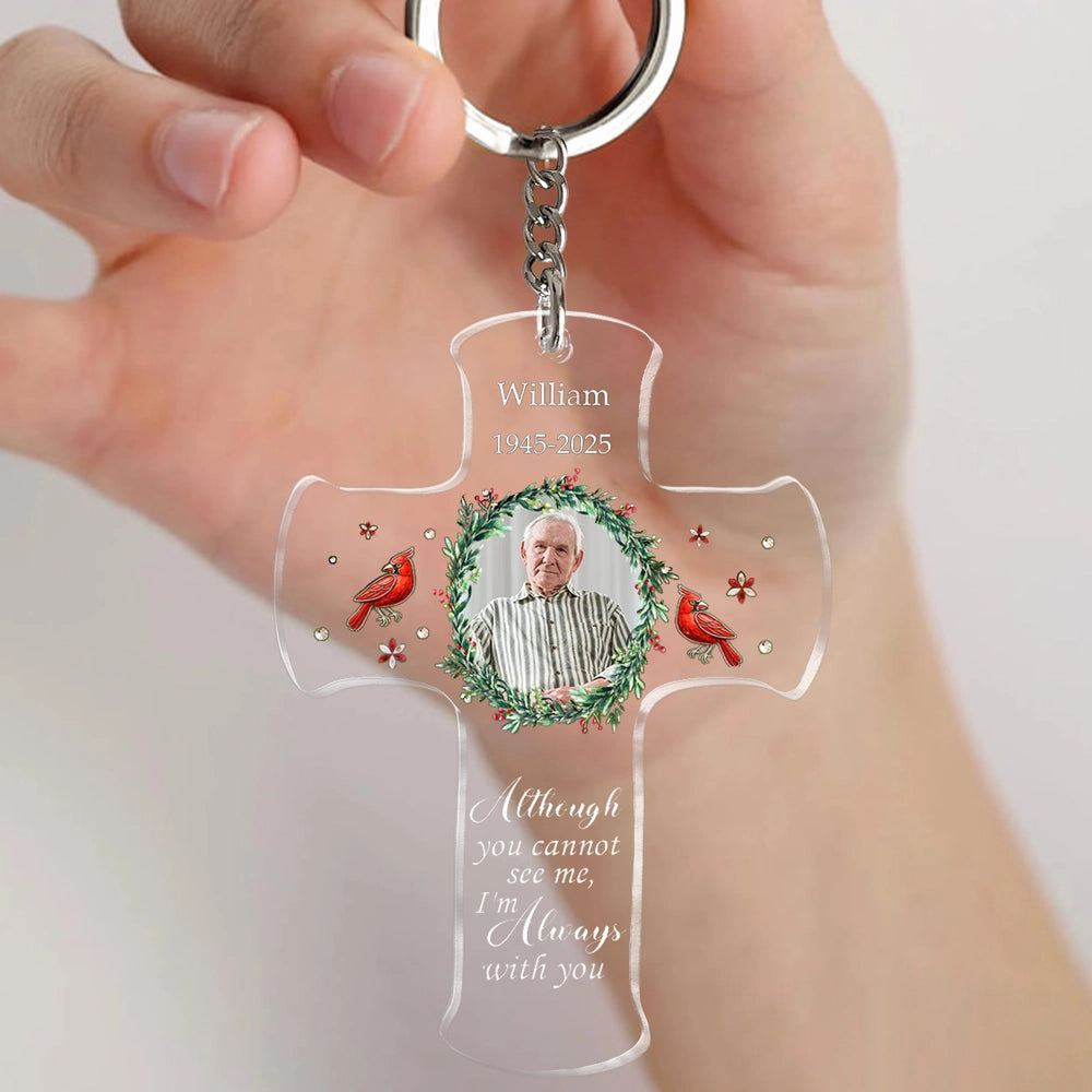 Memorial Cross Acrylic Ornament, In Loving Memory Keepsake - Christmas Gift for Family Remembrance