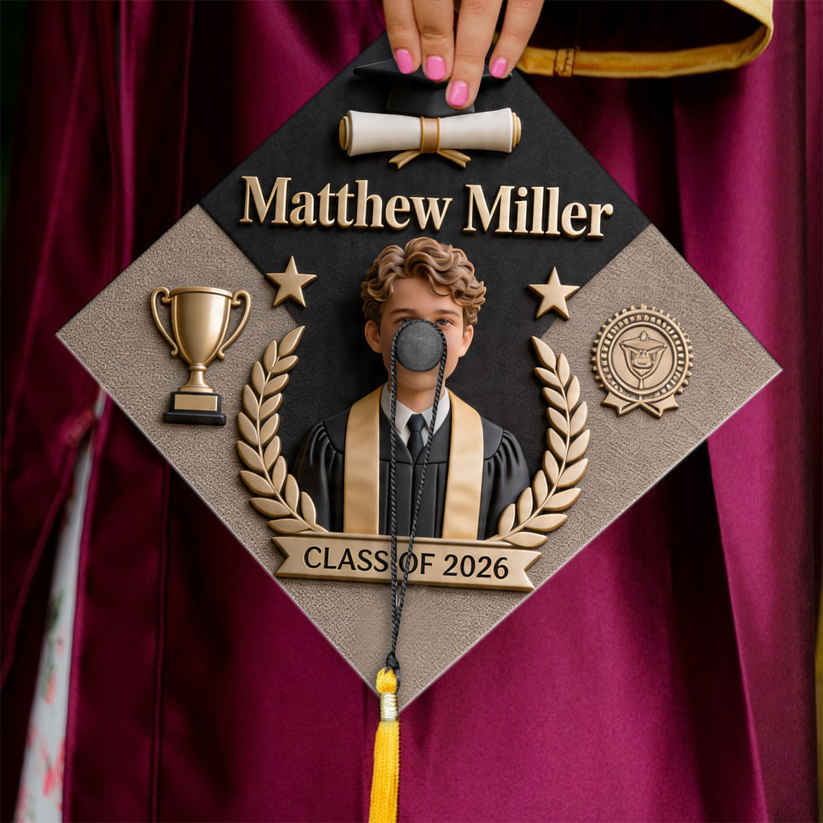 Class Of 2026 - Personalized Graduation Cap Topper