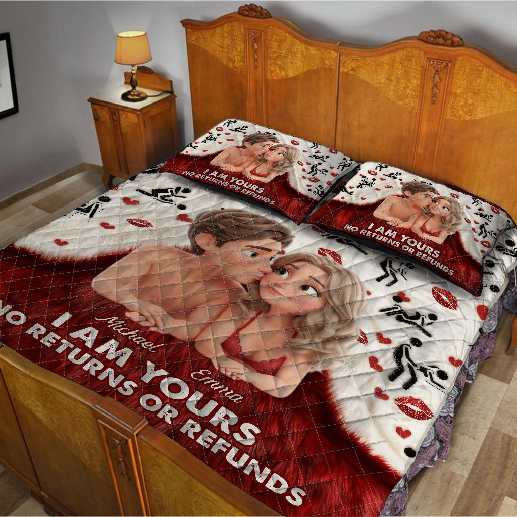 I'm Yours No Returns No Refunds - Personalized Couple Quilt Set