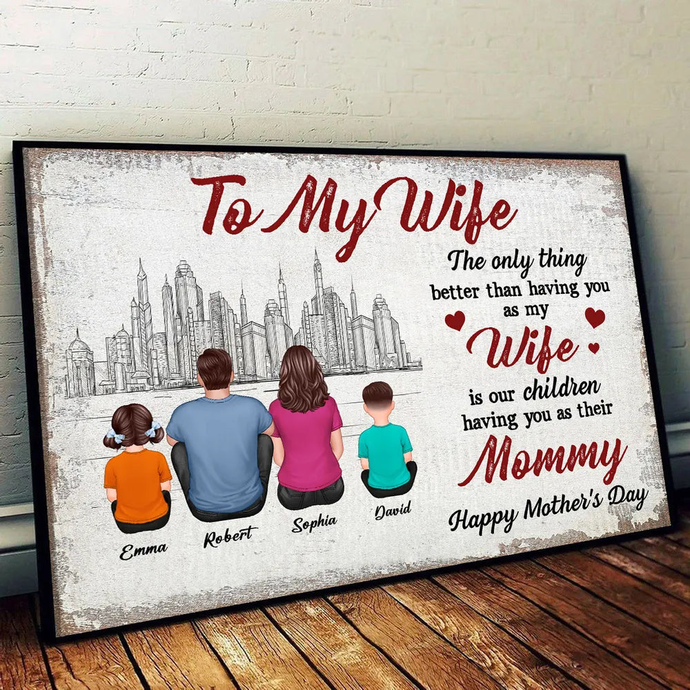 To My Wife - 'Love That Holds Us Together' Personalized Family Poster – Perfect Mother’s Day Gift for Wife or Mom