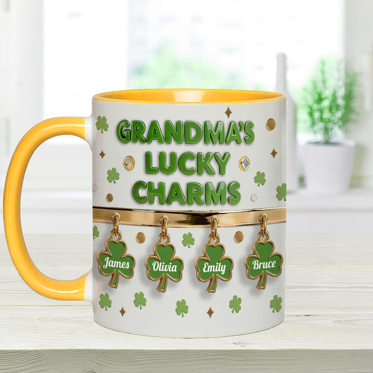 Grandma's Lucky Charms - Personalized Grandma Set Accent Mug With Acrylic Stirrers