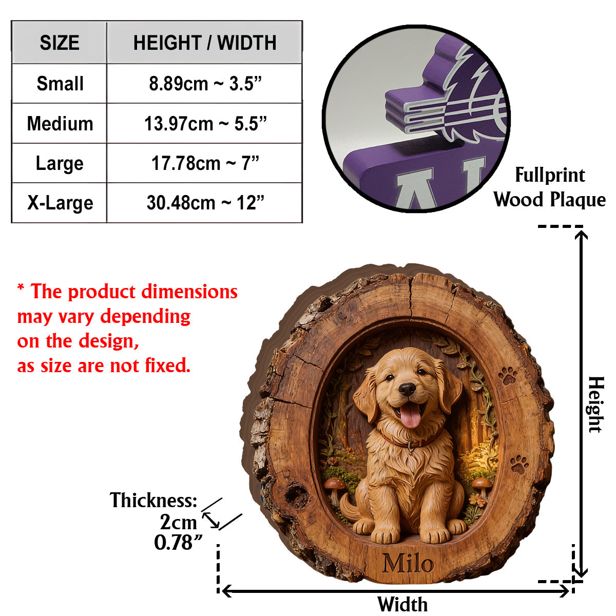 Custom Any Photo - Personalized Dog Custom Shaped Wood Plaque